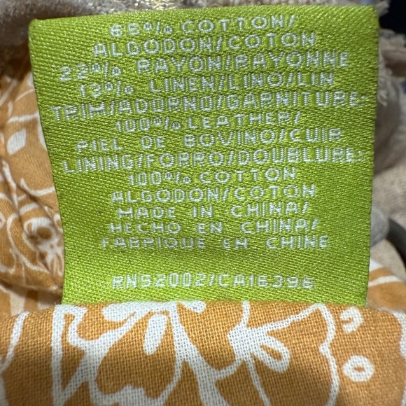 Sigrid Olsen Cotton Metallic Accent Linen Shoulder Bag Slouchy Design 16x10 - Picture 11 of 11